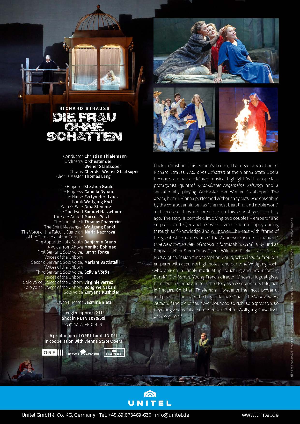 DVD-Rückseite zur Aufzeichnung der Oper "Frau ohne Schatten" von Richard Strauss, Bildregie Jasmina Eleta